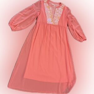 Elegant Pink Long Sleeve Dress